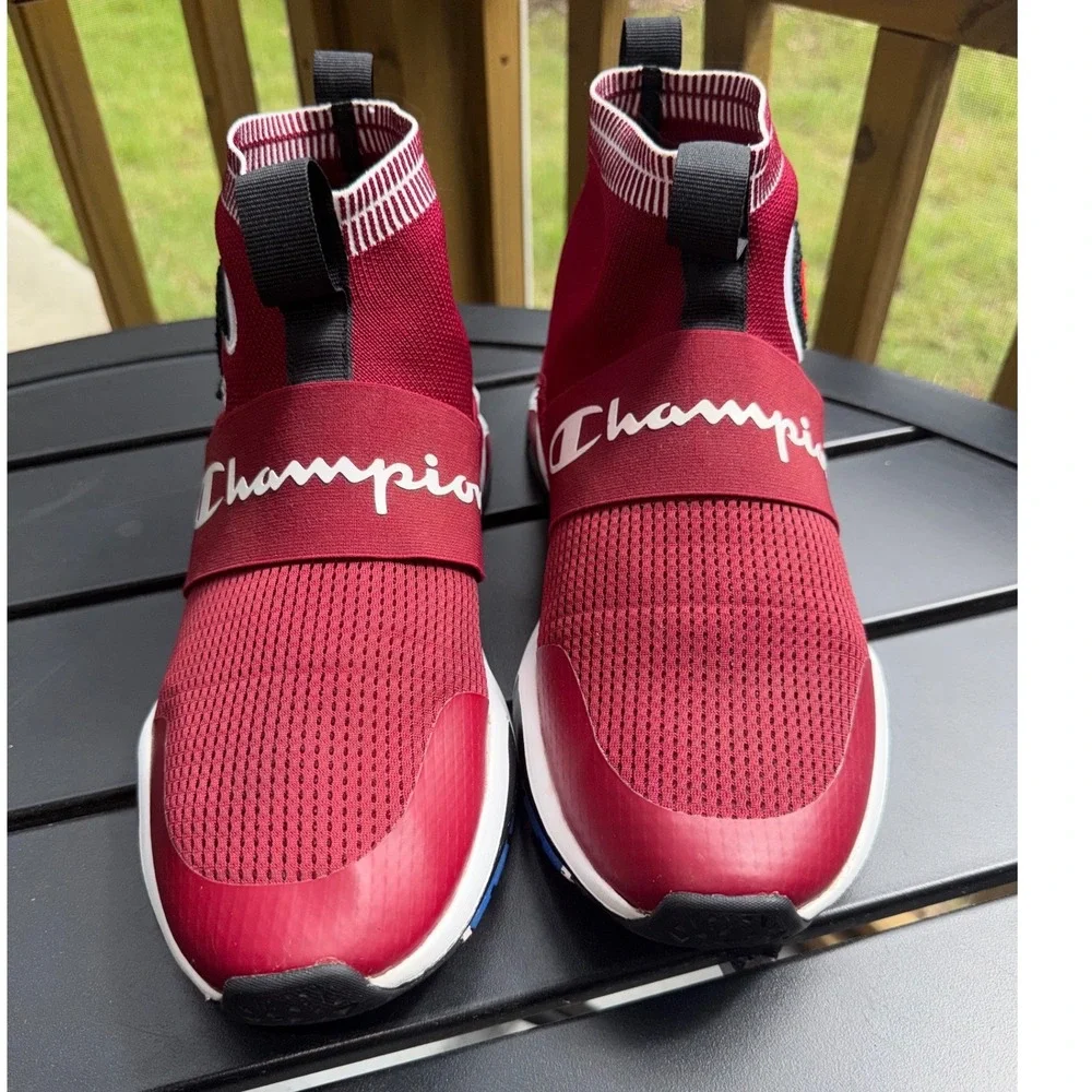 Champion Rally Pro Red Mens High Top Slip On Sock Sneakers CP100012M Size 11
